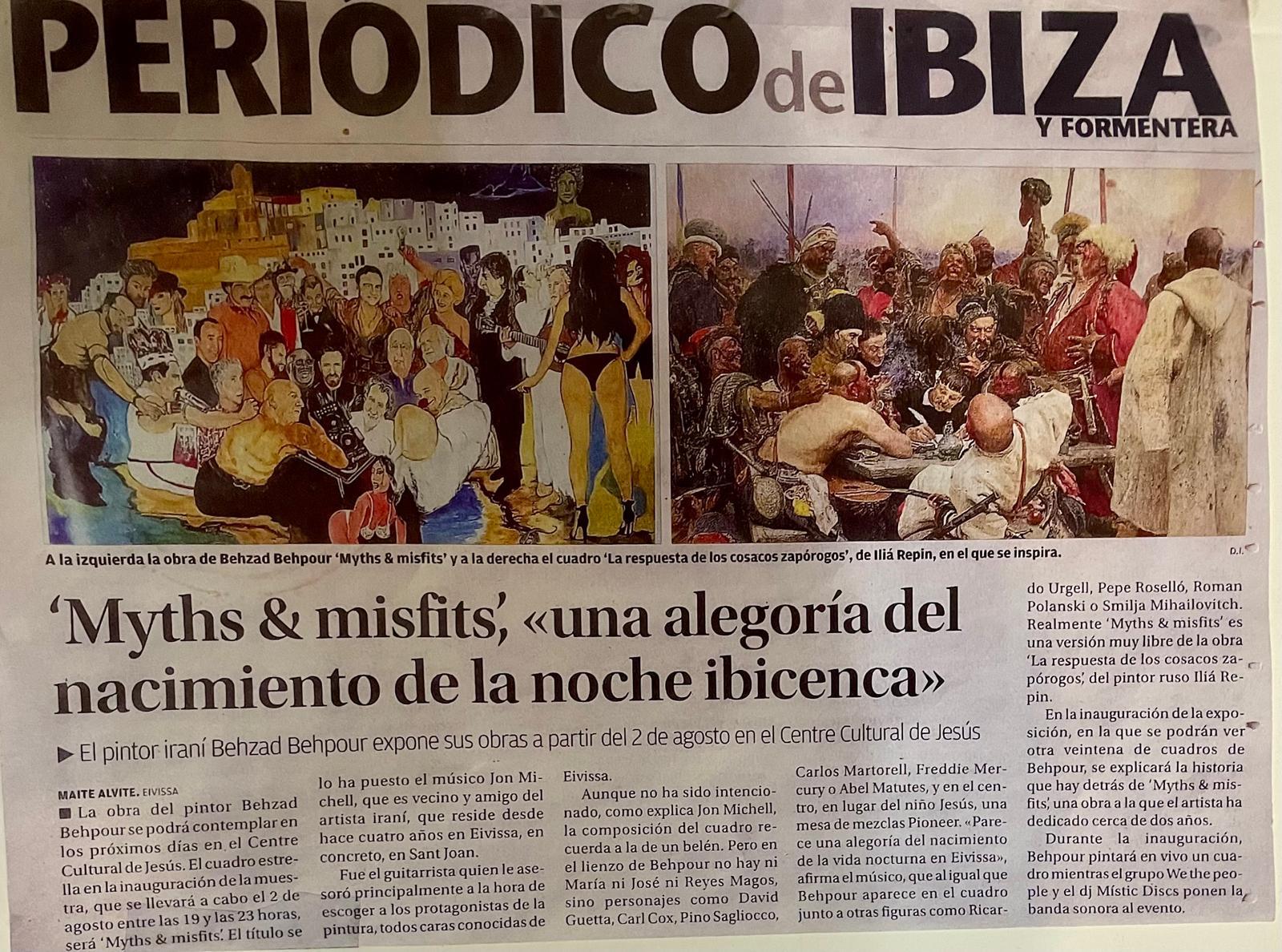 Periódico de Ibiza y Formentera on the Myths & Misfits exhibition